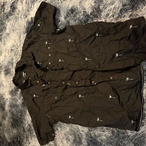 Hurley Black Shirt with White Palm Design
